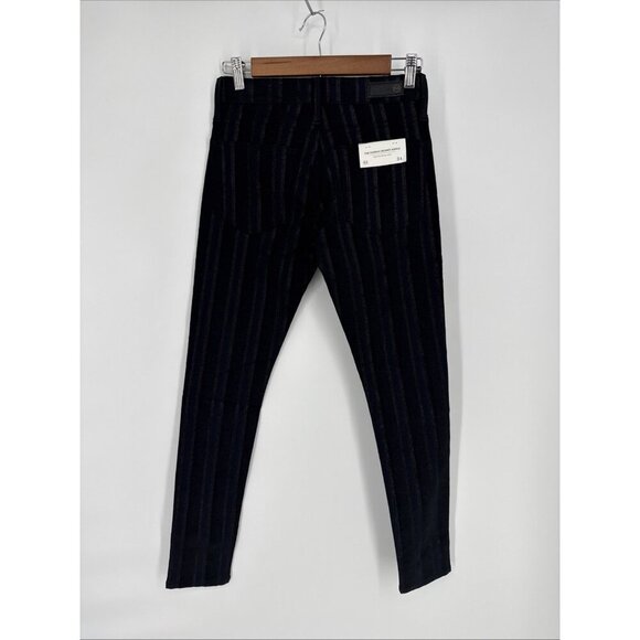 New AG Size 24 Farrah Skinny Ankle High Rise Metallic Striped Denim Jeans - Picture 3 of 7
